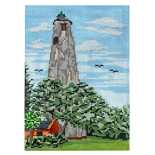 New Lighthouse Scene Needlepoint Canvas Needle Crossings Hand Painted Beach