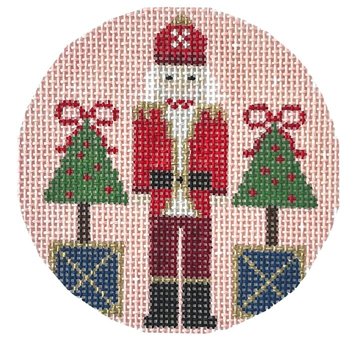 Pink Santa Nutcracker Round