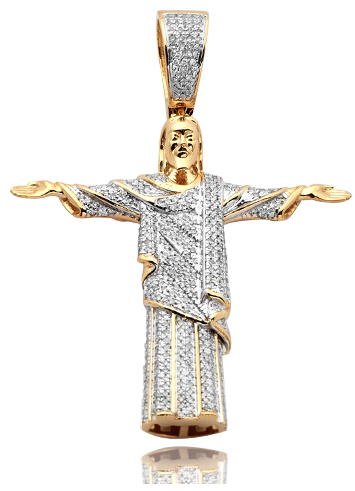 Diamond Brazilian Jesus Pendant 