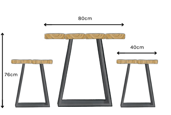 trapezium garden furniture set