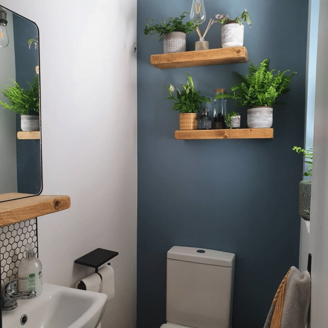 Floating Shelves in Bathroom