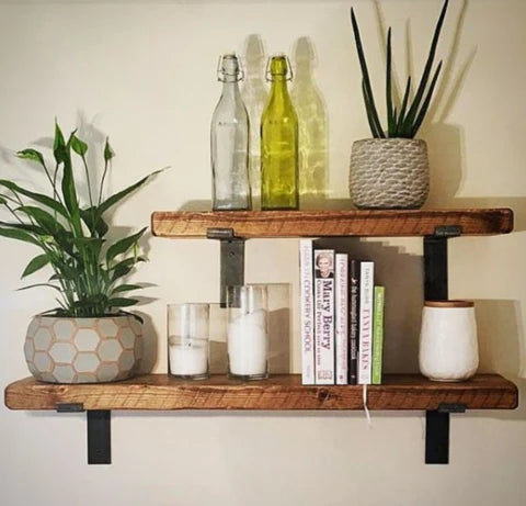 shelf with books and magazines