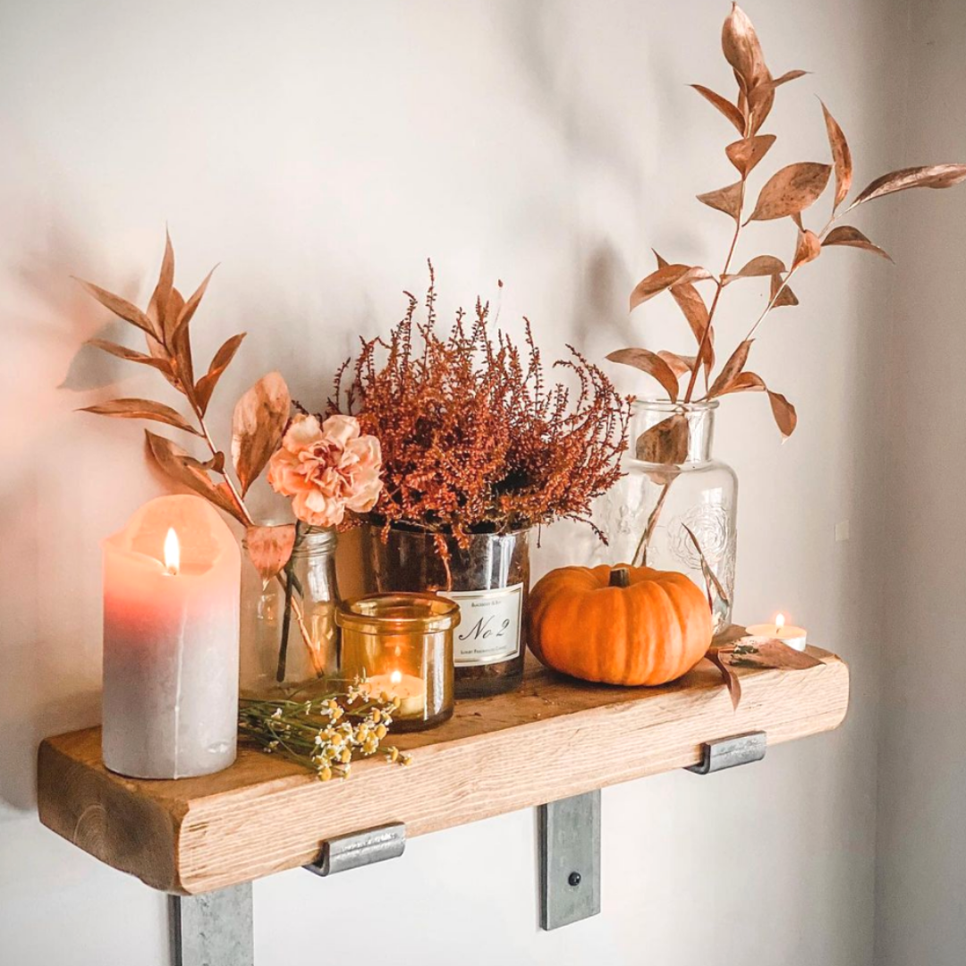 Rustic Autumn Shelves