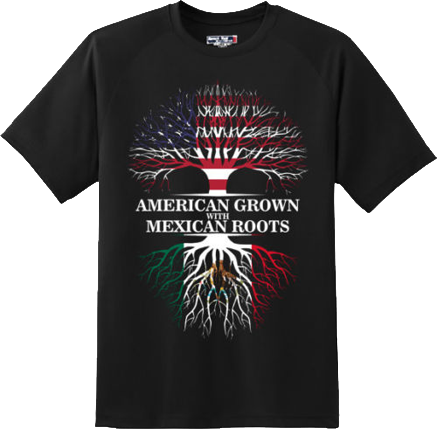 American Grown Mexican Roots Patriotic T Shirt New Graphic Tee ...