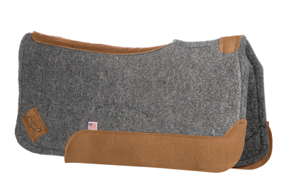 Contour Classic Saddle Pad Grey- Brown Wear Leather – Impact Gel