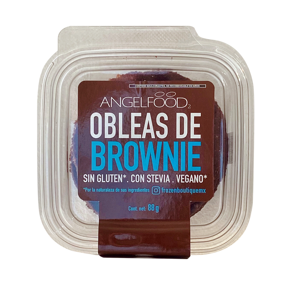4-PAQUETES Obleas de Brownie Veganas, Sin Gluten y Con Stevia