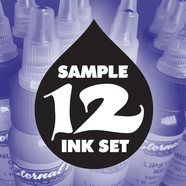 Sample 12 Tattoo Ink Set, Eternal Ink, 1 oz.