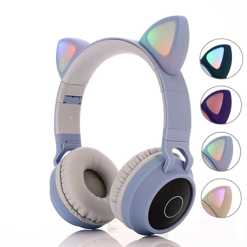 Dropshipping BT028C super Bass Wireless Headphones Blue tooth Headset with LED Light for PS4 PC Xbox One Controller