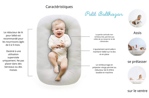 Réducteur de lit - Nid de couchage - cocon bébé – Petit Balthazar