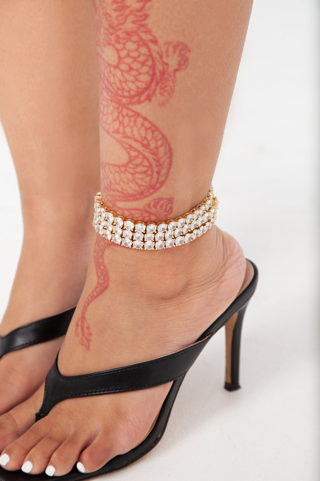 Butterfly Tennis Anklet 14K Gold And Silver Plated 3 mm Foot Bracelet – JB  Jewelry BLVD