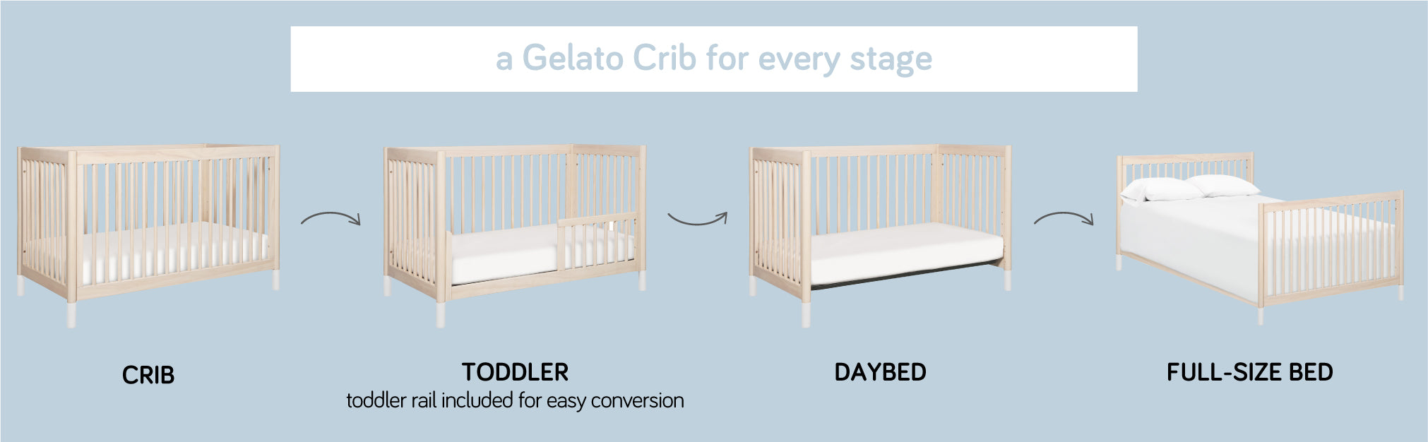 Gelato 4合1多功能成長型嬰兒床 (含學步床轉換套件)