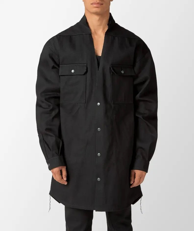 RICK OWENS DRKSHDW DENIM JACKET JUMBO CUT OUT OUTER SHIRT