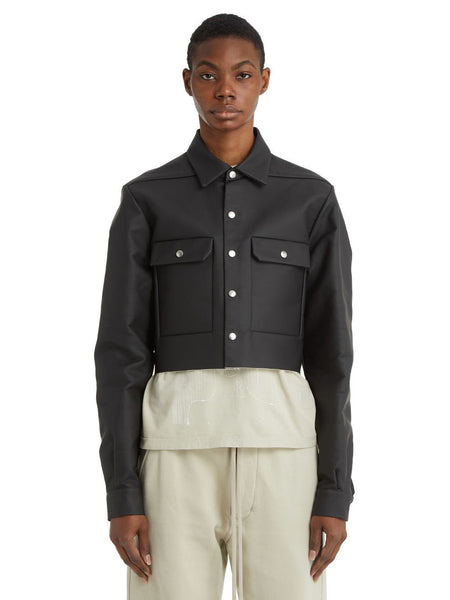 RICK OWENS DRKSHDW WOVEN JACKET CROPPED