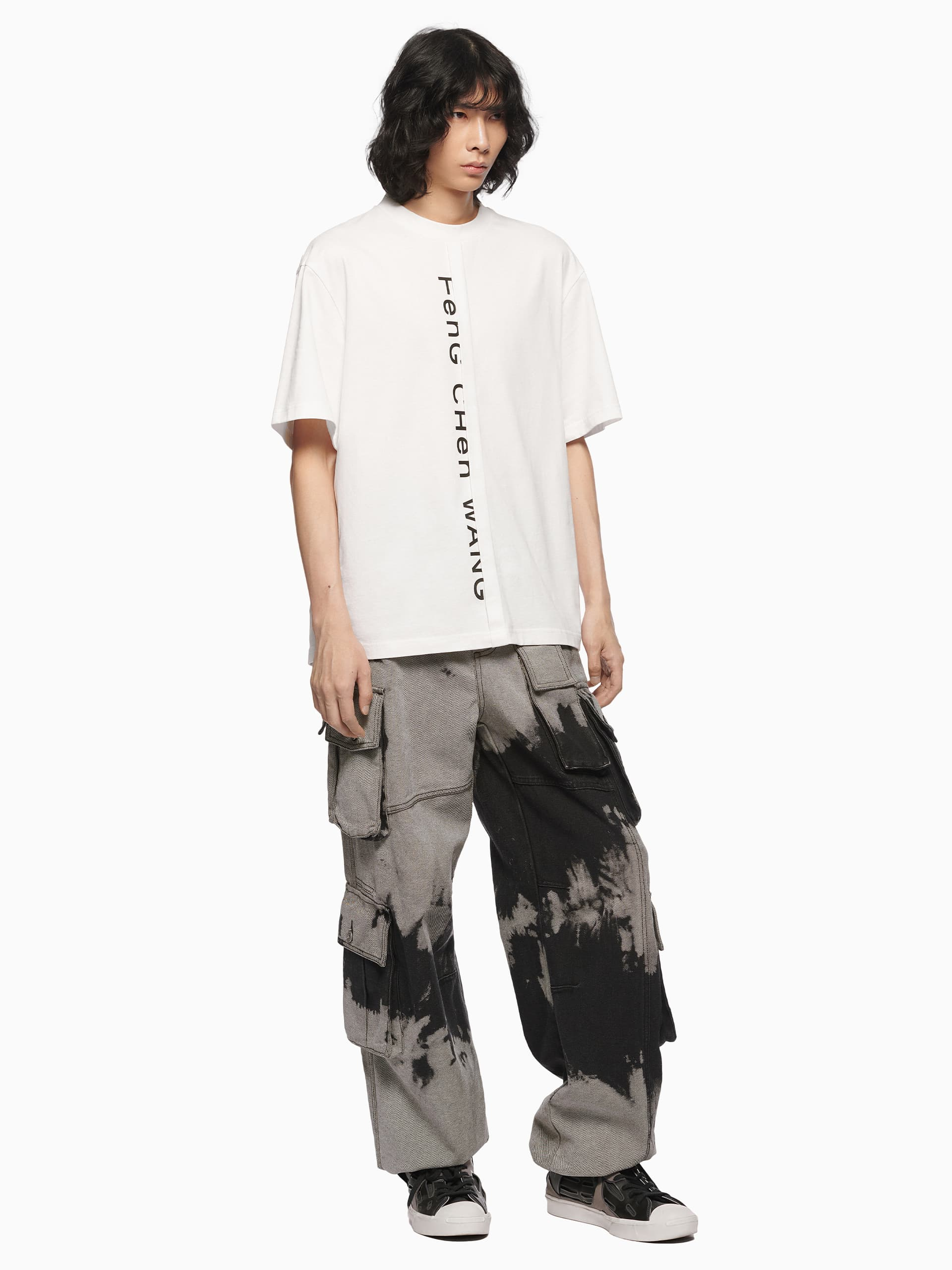 黒タタキSL/朱天黒 feng chen wang 21aw tie-dye cargo pants - ワーク