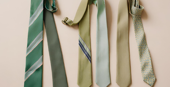 Men's green ties