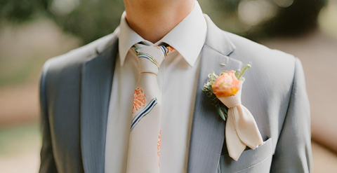 mens wedding floral tie