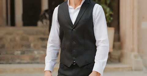 mens black suit vest