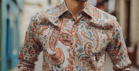 mens silk paisley shirts