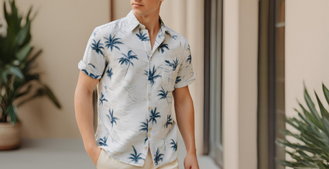 summer mens Short Sleeve Button Down Shirt