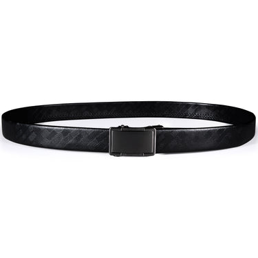 New Black Soild Metal Automatic Buckle Black Leather Belt 43 inch to 6 ...
