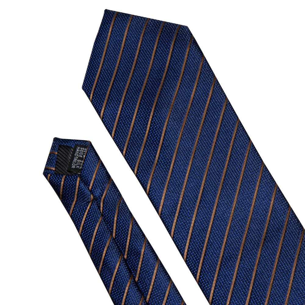 Blue Gold Striped Men's Tie Set – DiBanGuStore