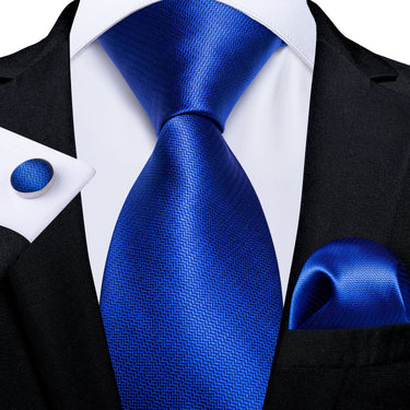 Novelty Blue Men's Tie Handkerchief Cufflinks Set – DiBanGuStore