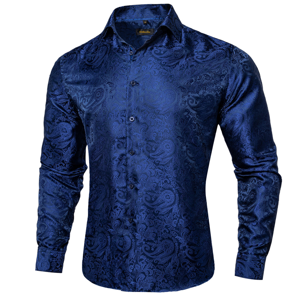 Dibangu Blue Paisley Men's Shirt – DiBanGuStore