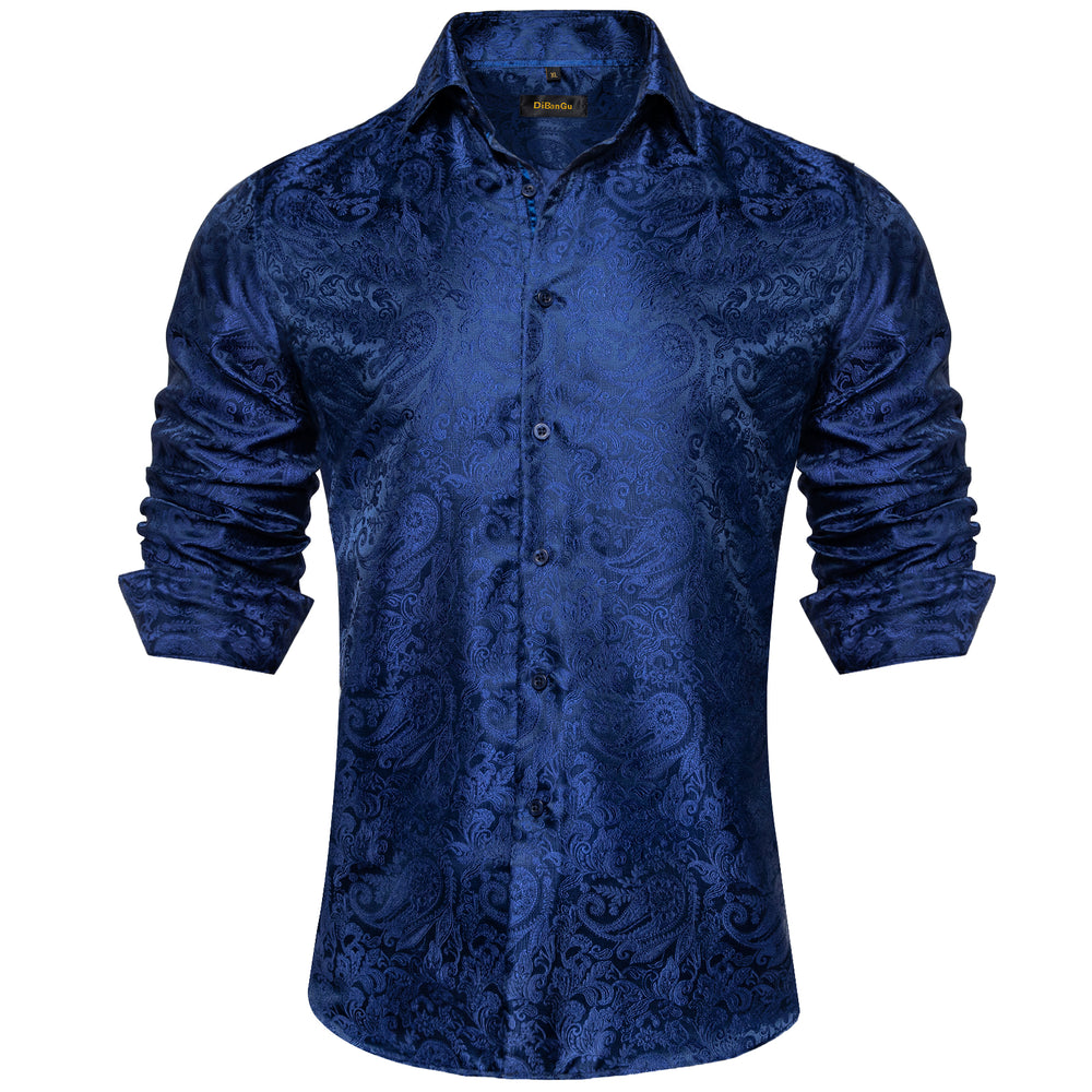 Dibangu Blue Paisley Men's Shirt – DiBanGuStore