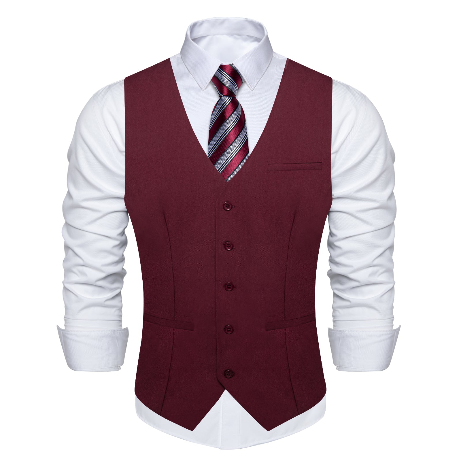 Claret Solid Vest Necktie Set – DiBanGuStore