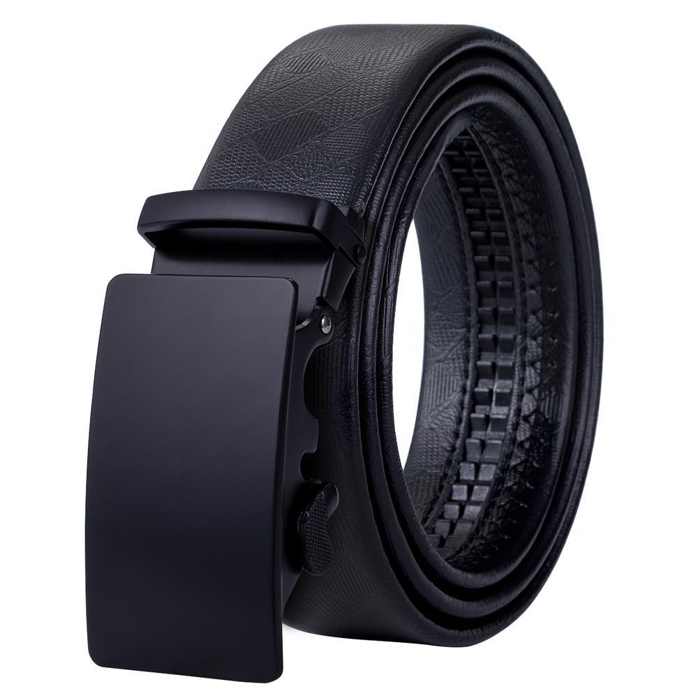 Luxury Black Metal Automatic Buckle Black Leather Belt – DiBanGuStore
