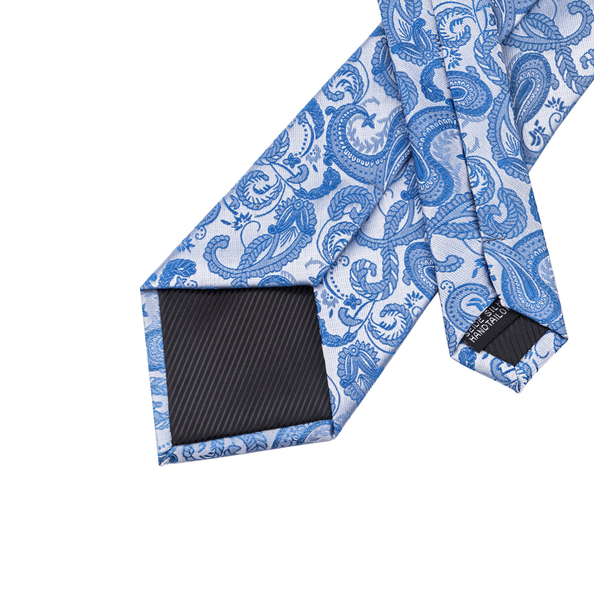 Silk Light Blue Necktie Pocket Square Cufflinks Set – DiBanGuStore