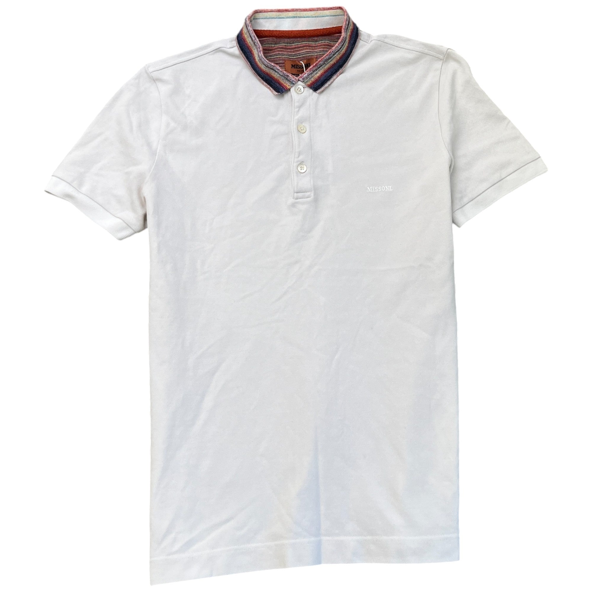 image of Men's Embroidered Logo Polo Shirt White Size S