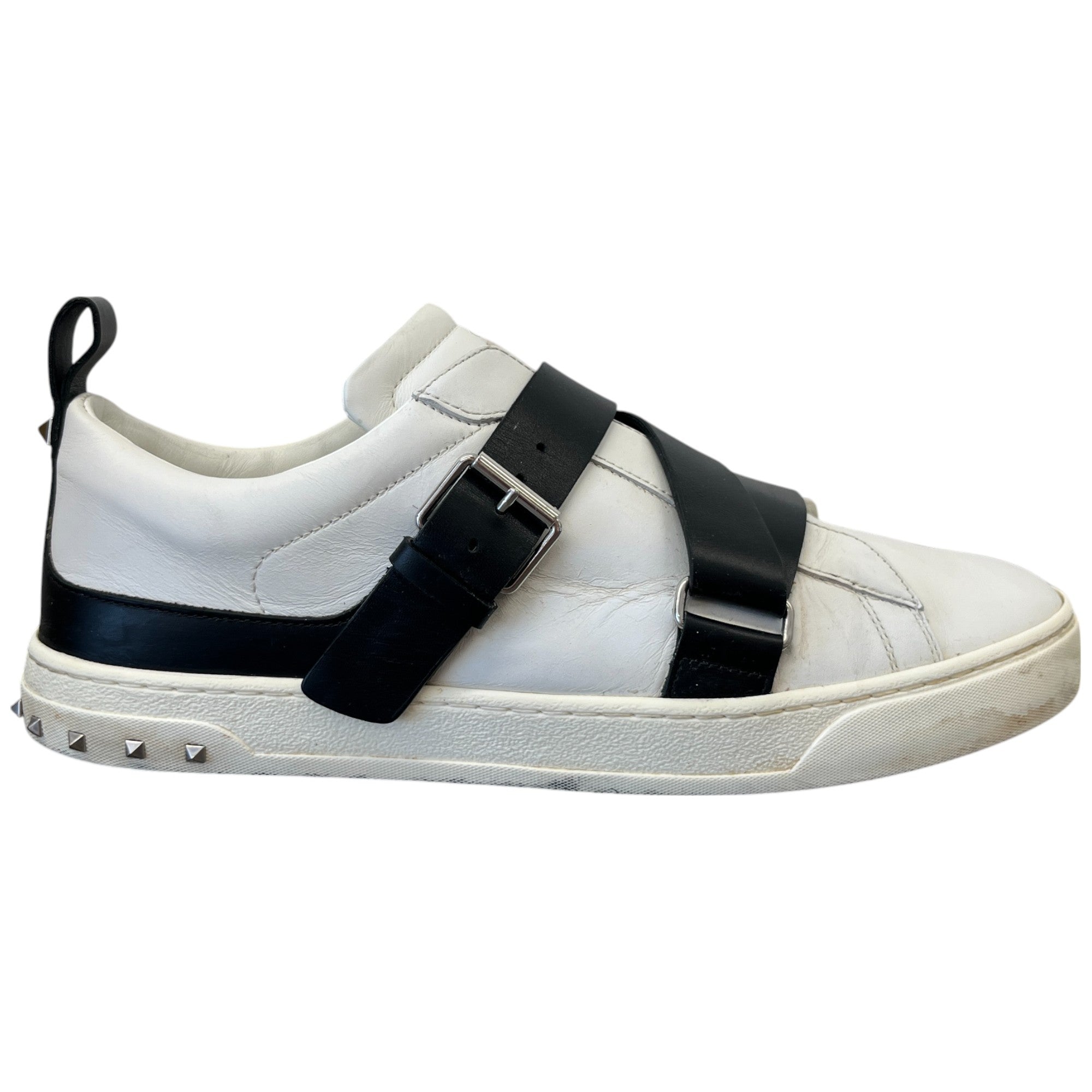 image of Men's Studded Strap Low Trainers White Size EU 43 / UK 9
