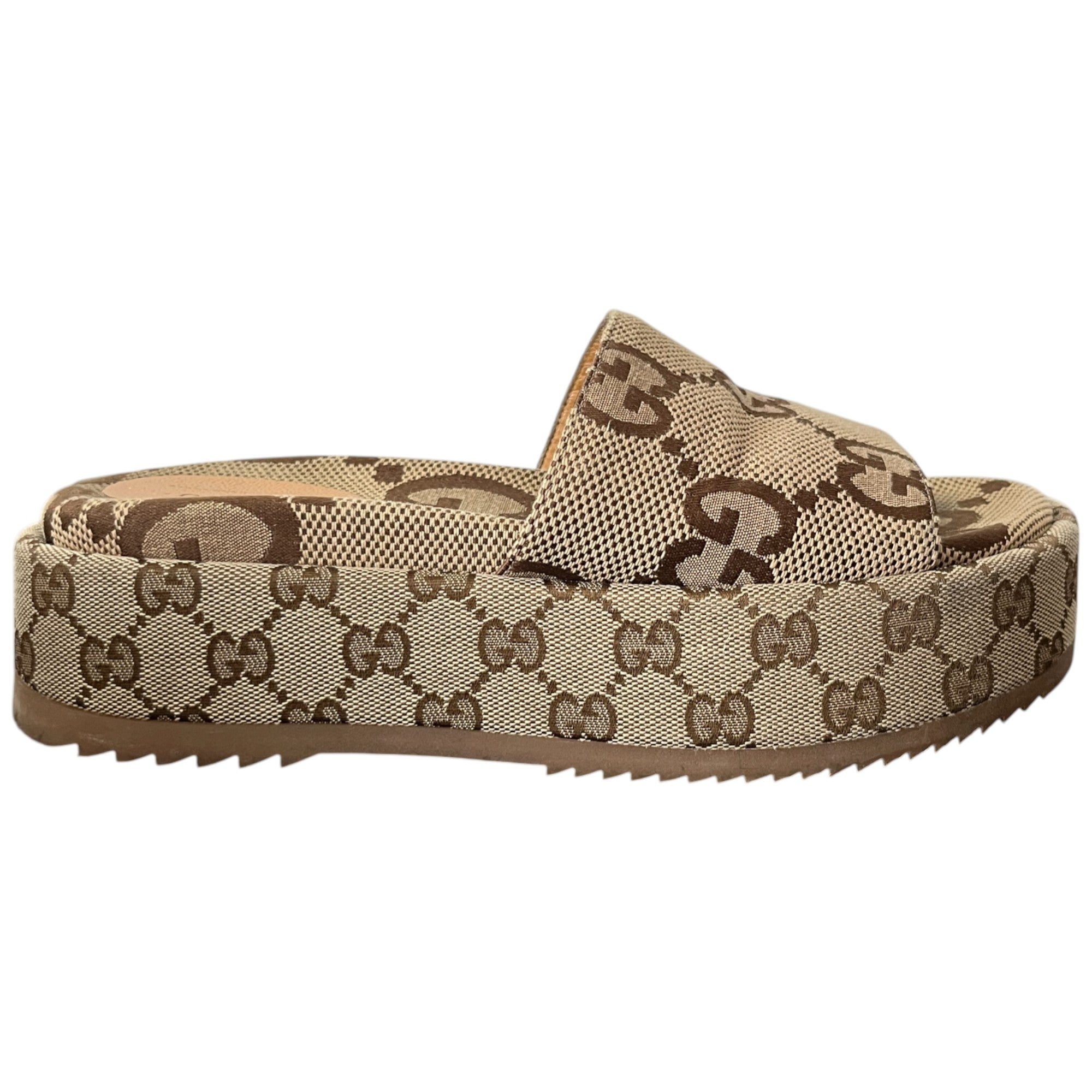 image of Women's Gg Supreme Angelina Platform Slides Beige Size EU 38 / UK 5