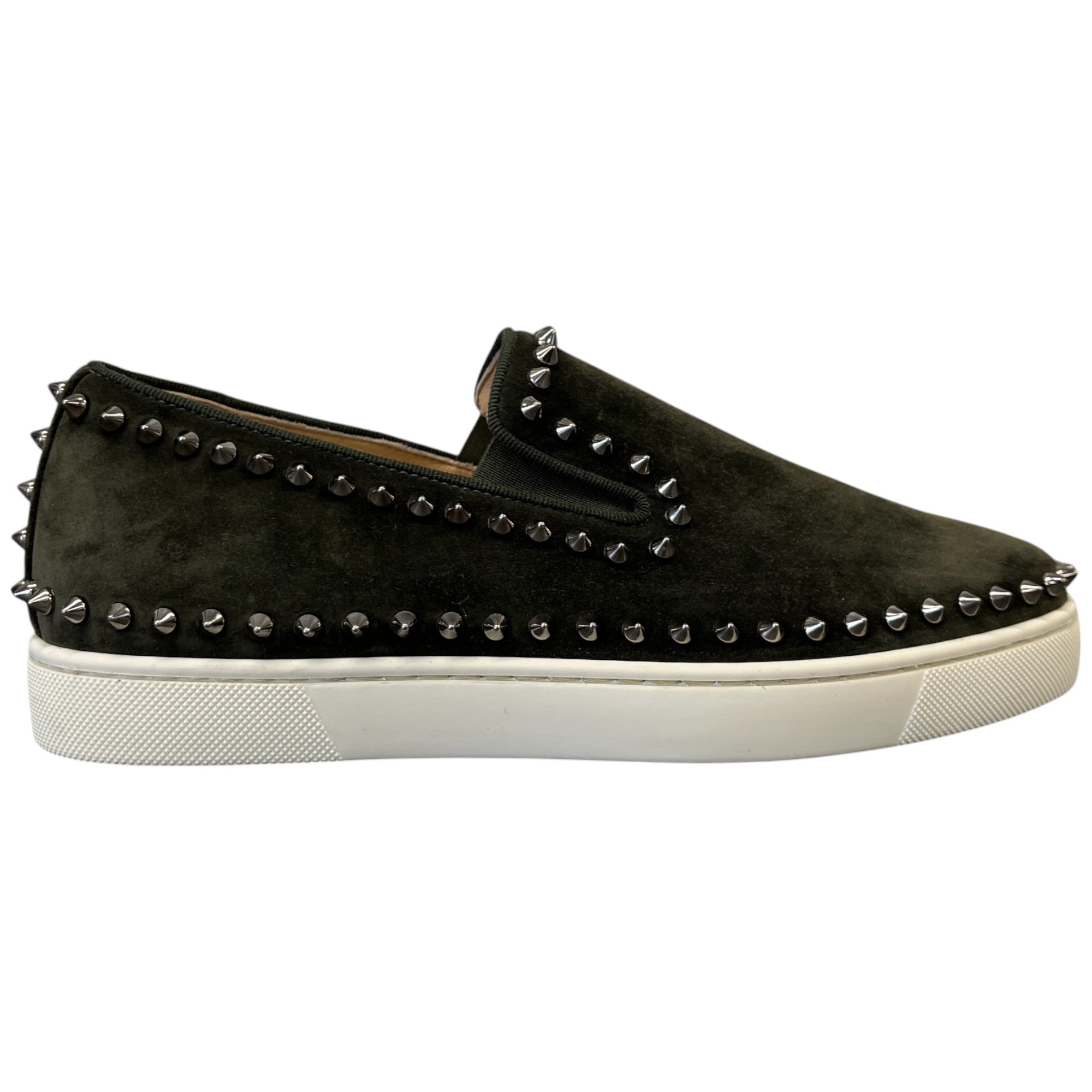 image of Men's Pik Boat Studded Suede Loafers Khaki Size EU 39.5 / UK 5.5