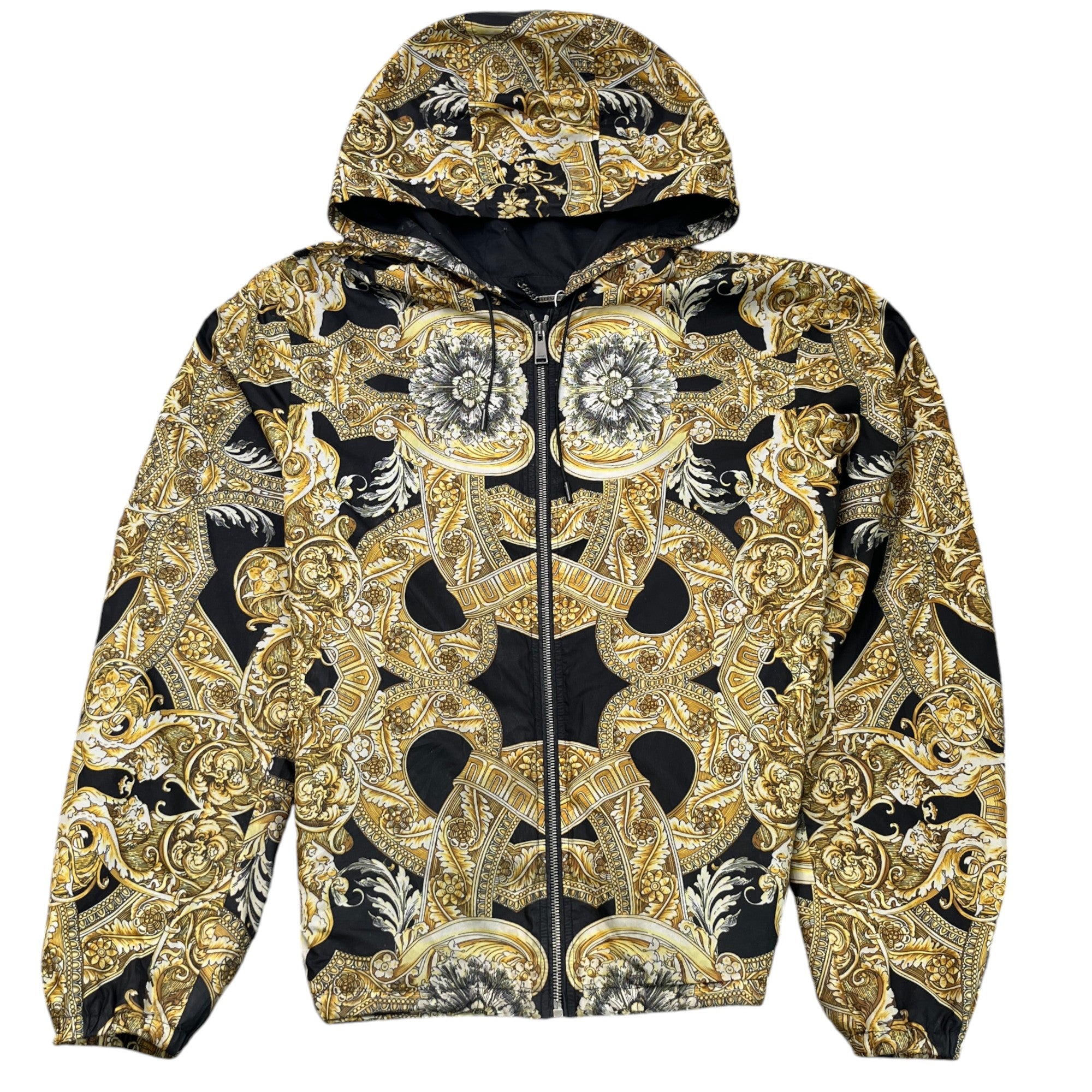 image of Men's Baroque Print Windbreaker Black Size IT 48 / M
