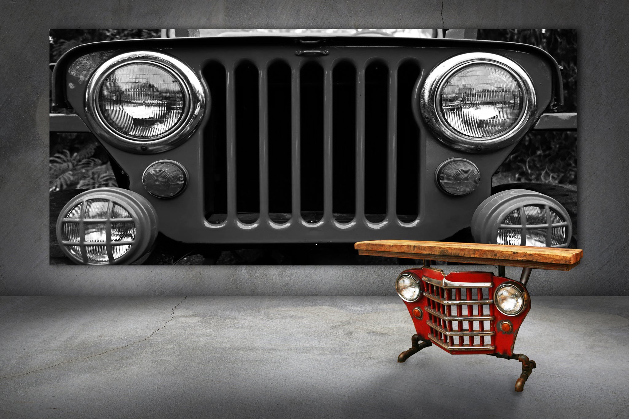 Jeep automobile furniture bar table retro