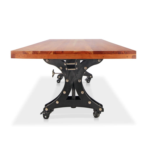 Longeron Industrial Dining Table Adjustable Casters Provincial Dining Table Rustic Deco