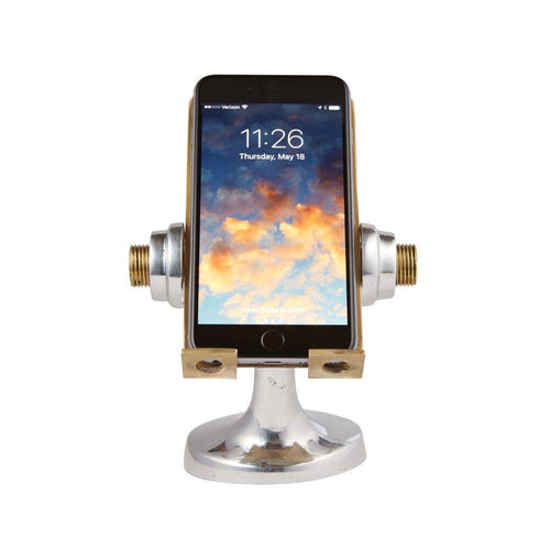 Apollo Cell Phone Stand Brass - Polished Aluminum - Space Age-Rustic Deco Incorporated