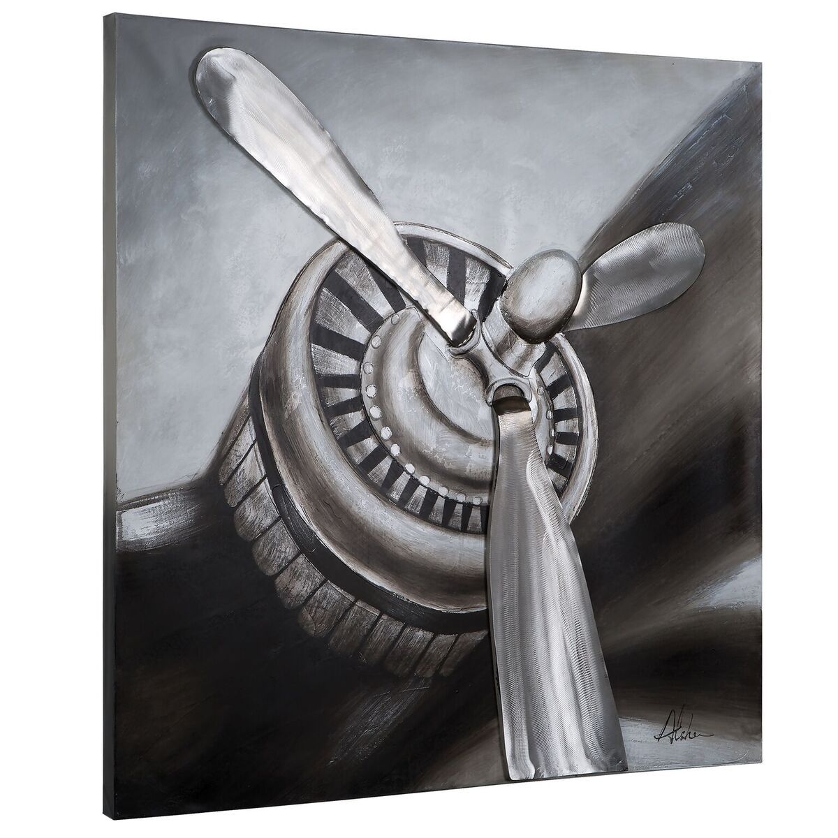 Turboprop Airplane Bomber Engine 3d Wall Art Painting 40 Square