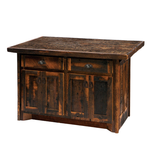 Barnwood 60" Kitchen Island - Laminate Top and Artisan Top-Rustic Deco Incorporated