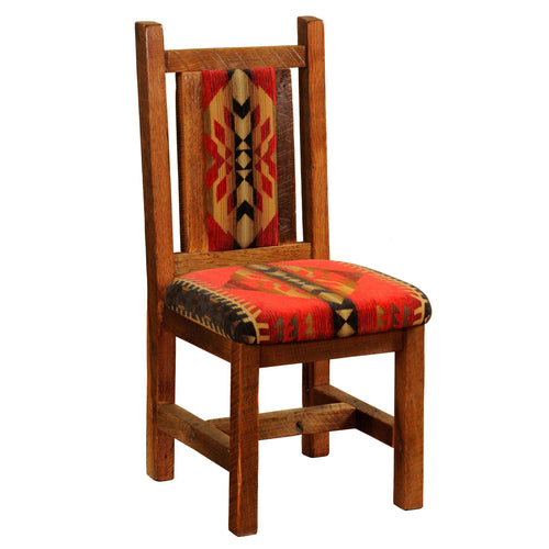 Barnwood Artisan Upholstered Side Chair - Seat height 18" - Standard Finish-Rustic Deco Incorporated