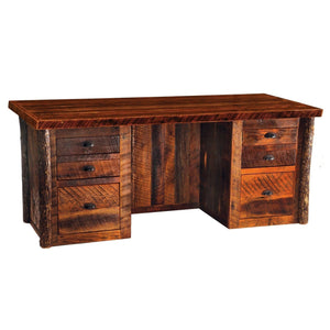 46 Pine Top Writing Desk  Dark Pine & Hickory Desk with Drawer –  Dartbrook Rustic Goods