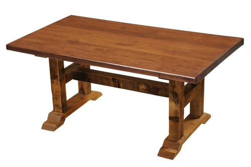 Barnwood Timbers Dining Table - Reclaimed Antique Oak Artisan Top - 60" - Rustic Deco Incorporated