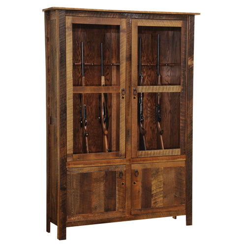 Barnwood Gun Cabinet - Reclaimed Antique Oak Tobacco Barn Wood for 12-Rustic Deco Incorporated