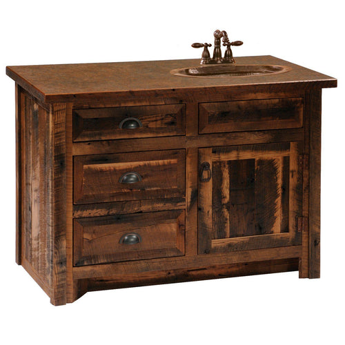 Authentic Barn Wood Vanity - Custom Sizes - Sink Position Options-Rustic Deco Incorporated