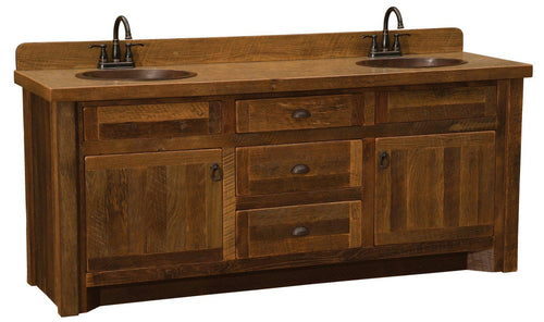 Barnwood Vanity with Laminate Top - 5 Foot, 6 Foot - Double Sink-Rustic Deco Incorporated