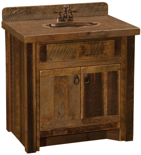 Barnwood Vanity with laminate Top - 30-inch - Sink Center-Rustic Deco Incorporated