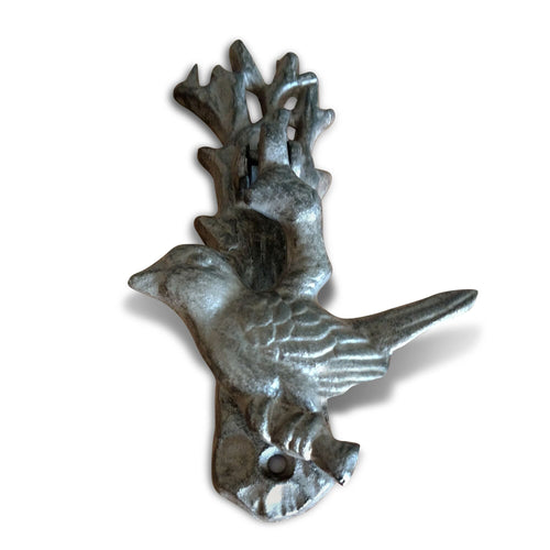 Bird Door Knocker Sculpture Cast Iron - Metal - Rustic Deco Incorporated