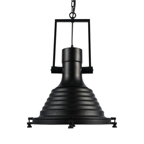 Black Nautical Modern Industrial Pendant Light - 17" Diameter - Rustic Deco Incorporated